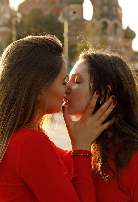 Lesbian kissing